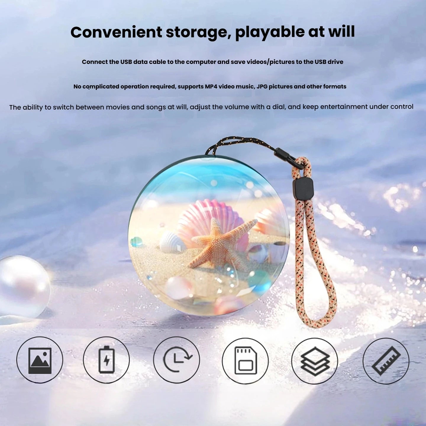 Dropshipping Gift HA Birthday Gift Crystal Ball Video Player MP4 Player Desktop Ornament Picture Custom Video Crystal Ball