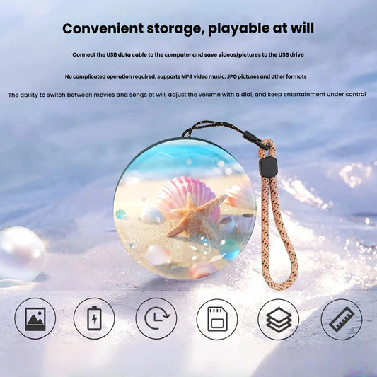 Dropshipping Gift HA Birthday Gift Crystal Ball Video Player MP4 Player Desktop Ornament Picture Custom Video Crystal Ball